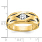 IBGoodman with Black Rhodium Men's Polished Satin and Grooved 1/3 Carat AA Quality Diamond Ring - WBC