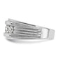 IBGoodman Men's Polished Brushed and Grooved 5-Stone 1 Carat AA Quality Diamond Ring - WBC