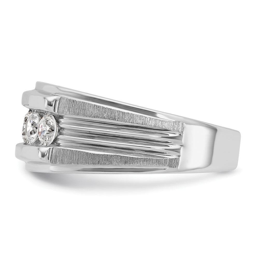 IBGoodman Men's Polished Brushed and Grooved 5-Stone 1 Carat AA Quality Diamond Ring - WBC