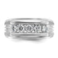 IBGoodman Men's Polished Brushed and Grooved 5-Stone 1 Carat AA Quality Diamond Ring - WBC