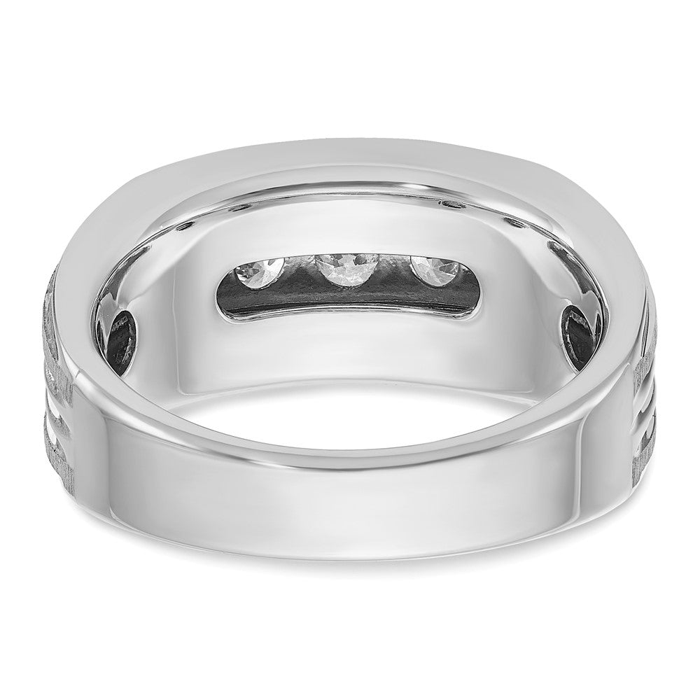 IBGoodman Men's Polished Brushed and Grooved 5-Stone 1 Carat AA Quality Diamond Ring - WBC