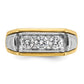 IBGoodman Two-tone Men's Polished and Grooved 3-Stone 1 Carat AA Quality Diamond Ring - WBC