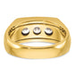 IBGoodman Two-tone Men's Polished and Grooved 3-Stone 1 Carat AA Quality Diamond Ring - WBC