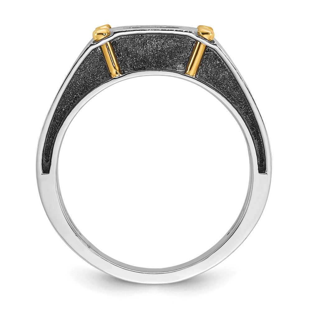 IB Goodman Two-tone Mens Polished and Satin 1/2 carat Diamond Complete Ring - WBC