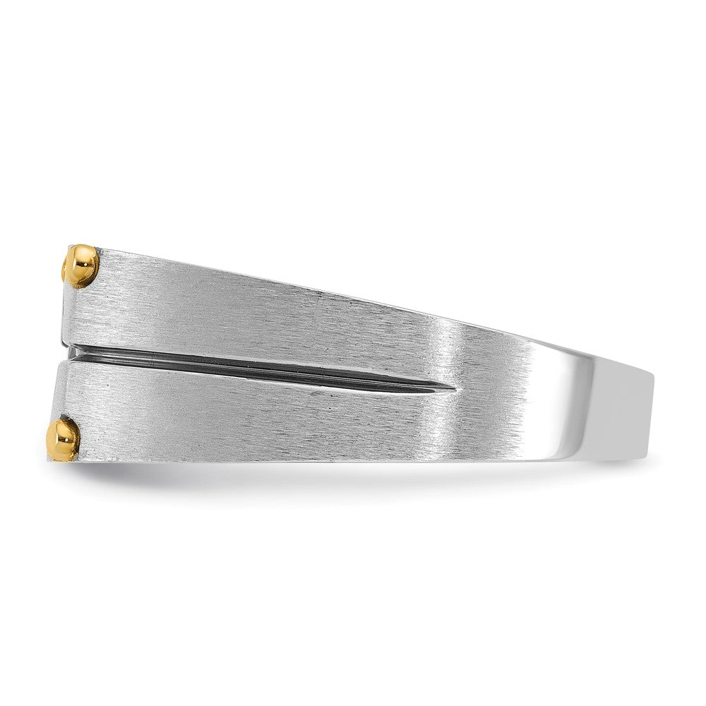 IB Goodman Two-tone Mens Polished and Satin 1/2 carat Diamond Complete Ring - WBC