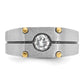 IB Goodman Two-tone Mens Polished and Satin 1/2 carat Diamond Complete Ring - WBC