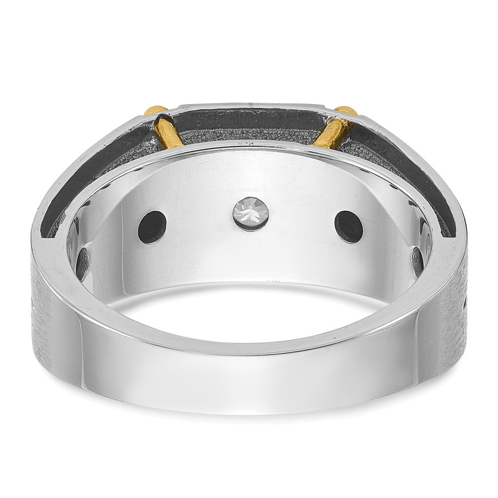 IB Goodman Two-tone Mens Polished and Satin 1/2 carat Diamond Complete Ring - WBC