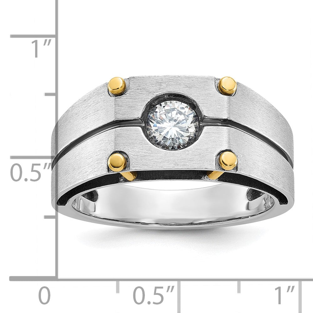 IB Goodman Two-tone Mens Polished and Satin 1/2 carat Diamond Complete Ring - WBC