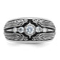 IBGoodman with Black Rhodium Men's Polished and Textured 5-Stone 1/2 Carat AA Quality Diamond Ring - WBC