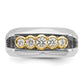 IBGoodman Two-tone Men's Polished Graduated 5-Stone 1/2 Carat AA Quality Diamond Ring - WBC