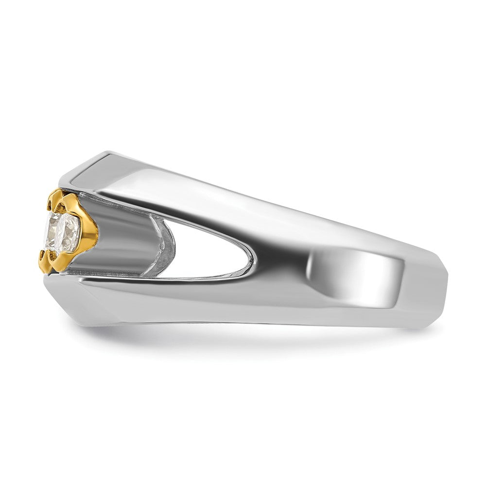IBGoodman Two-tone Men's Polished Graduated 5-Stone 1 Carat AA Quality Diamond Ring - WBC