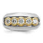 IBGoodman Two-tone Men's Polished Graduated 5-Stone 1 Carat AA Quality Diamond Ring - WBC