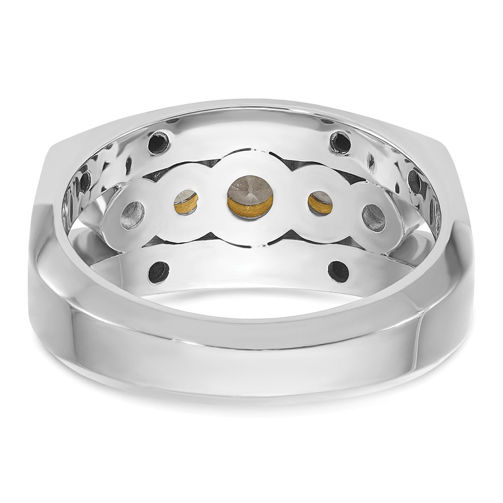 IBGoodman Two-tone Men's Polished Graduated 5-Stone 1 Carat AA Quality Diamond Ring - WBC
