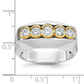 IBGoodman Two-tone Men's Polished Graduated 5-Stone 1 Carat AA Quality Diamond Ring - WBC