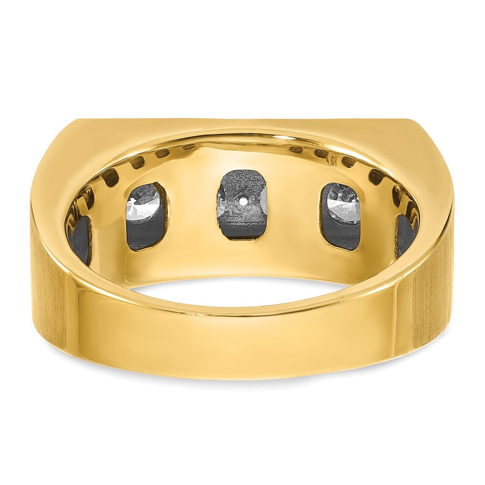 IBGoodman Men's Polished and Satin 4-Stone 1 Carat AA Quality Diamond Ring - WBC