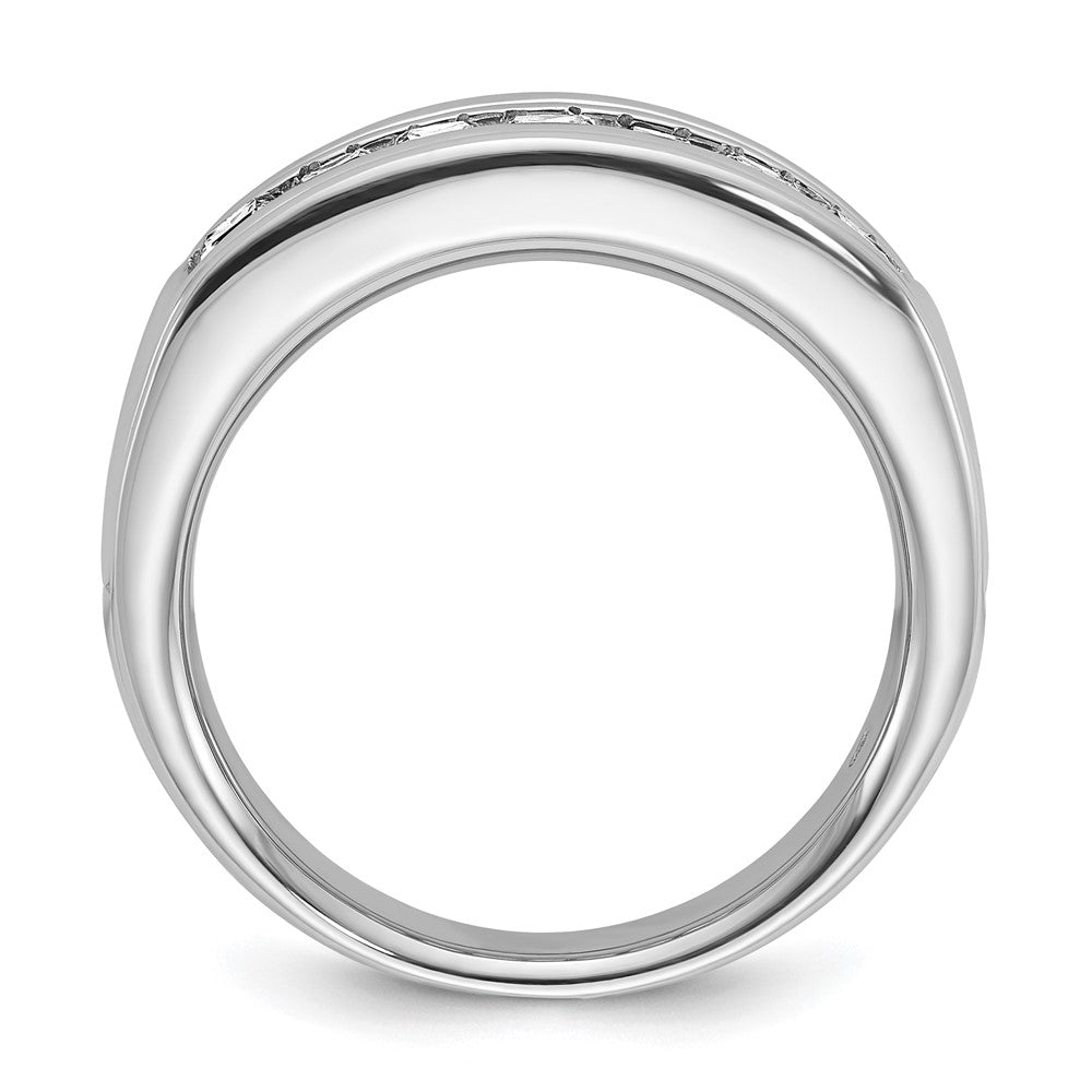 IBGoodman Men's Polished and Grooved 7-Stone Square 1 Carat AA Quality Diamond Ring - WBC