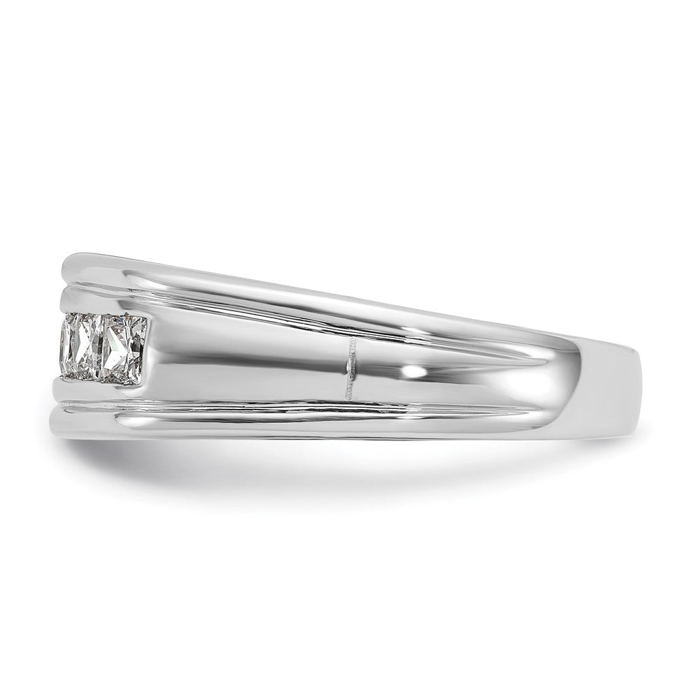 IBGoodman Men's Polished and Grooved 7-Stone Square 1 Carat AA Quality Diamond Ring - WBC