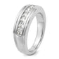 IBGoodman Men's Polished and Grooved 7-Stone Square 1 Carat AA Quality Diamond Ring - WBC