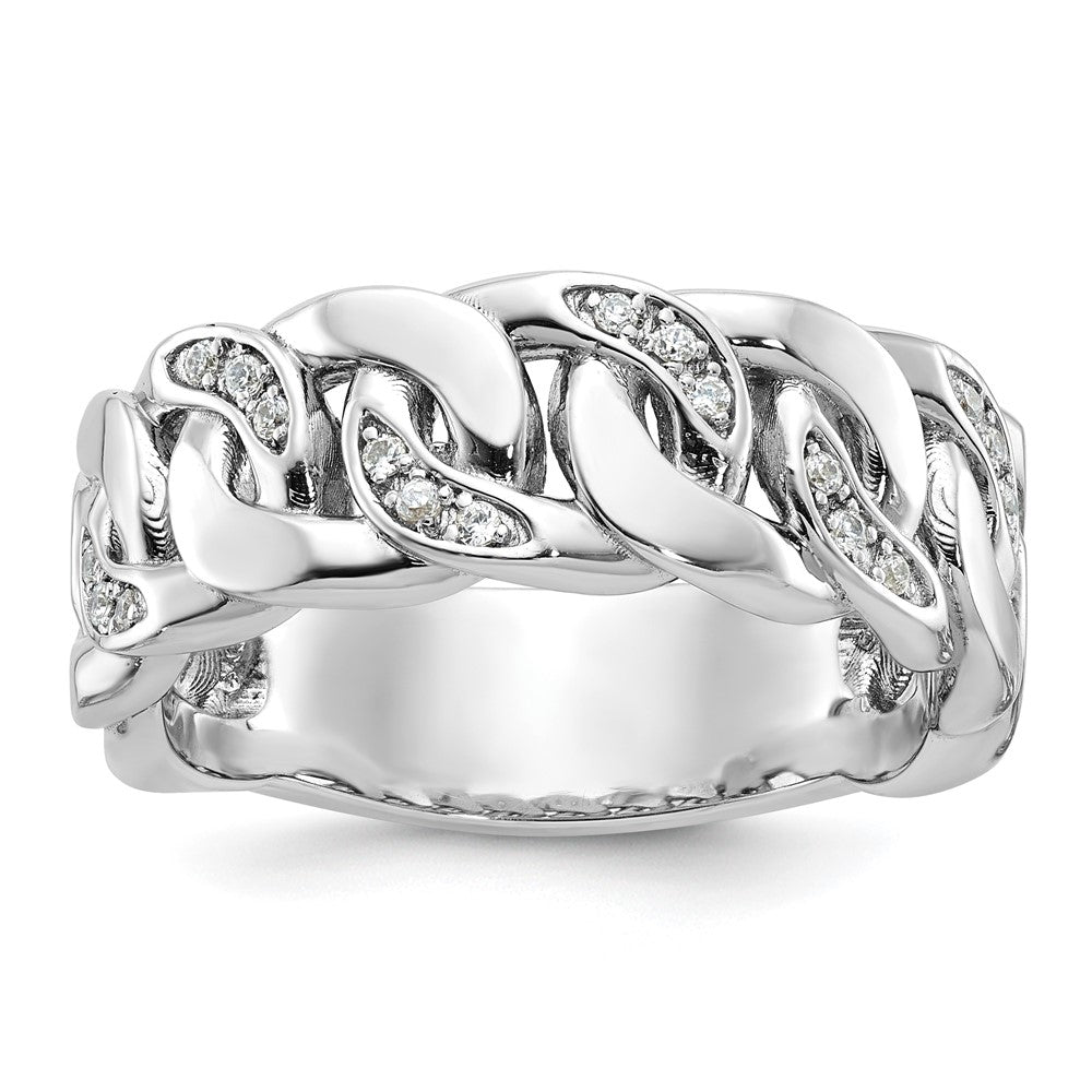 IB Goodman Mens Link Design 1/8 carat Diamond Complete Ring - WBC