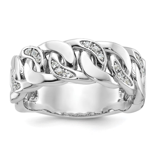 IB Goodman Mens Link Design 1/8 carat Diamond Complete Ring - WBC