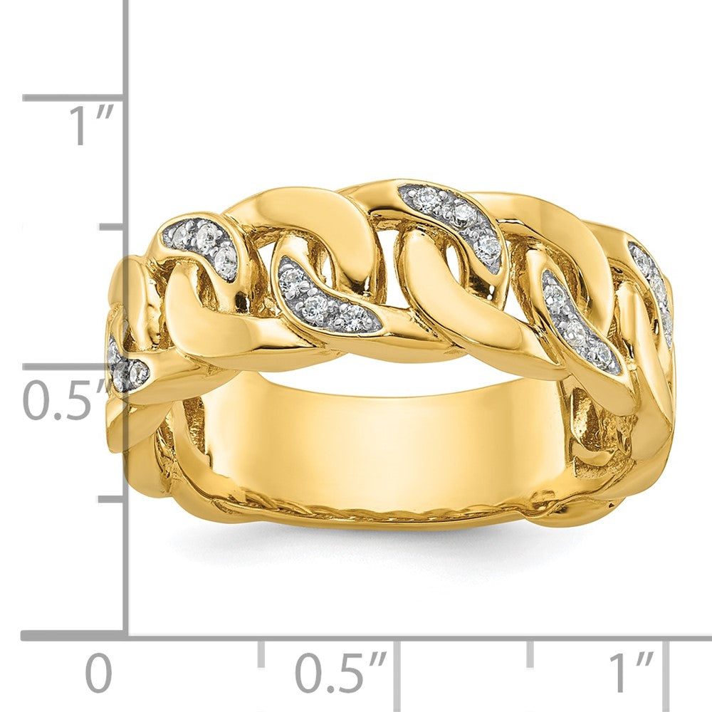 IB Goodman Mens Link Design 1/8 carat Diamond Complete Ring - WBC