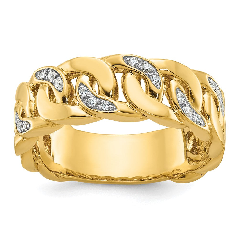 IB Goodman Mens Link Design 1/8 carat Diamond Complete Ring - WBC