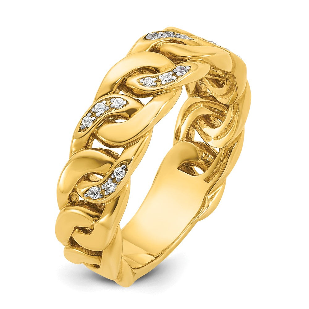 IB Goodman Mens Link Design 1/8 carat Diamond Complete Ring - WBC