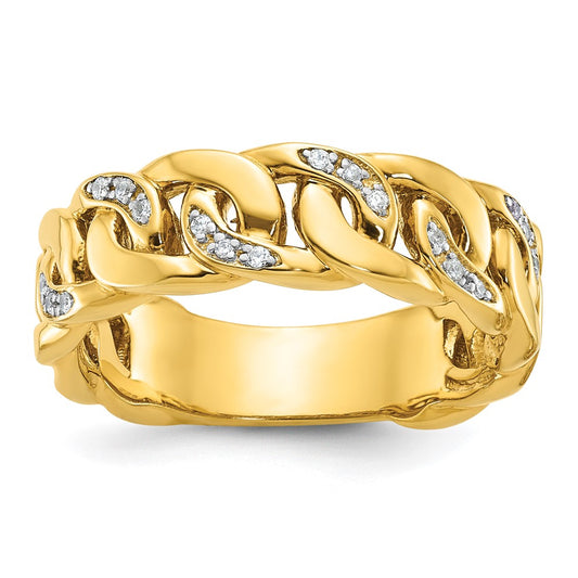 IB Goodman Mens Link Design 1/8 carat Diamond Complete Ring - WBC