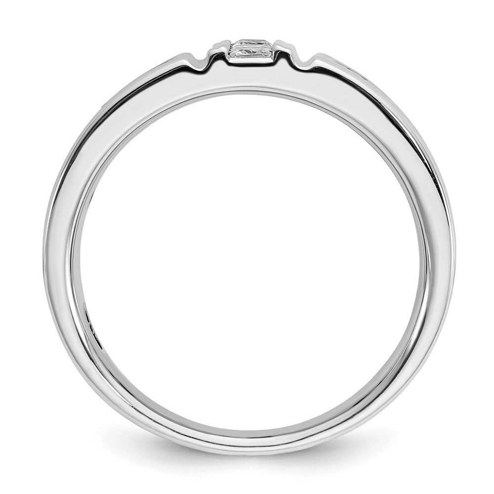 IBGoodman Men's Polished and Grooved Black and 1 Carat AA Quality Diamond Ring - WBC