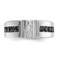 IBGoodman Men's Polished and Grooved Black and 1 Carat AA Quality Diamond Ring - WBC
