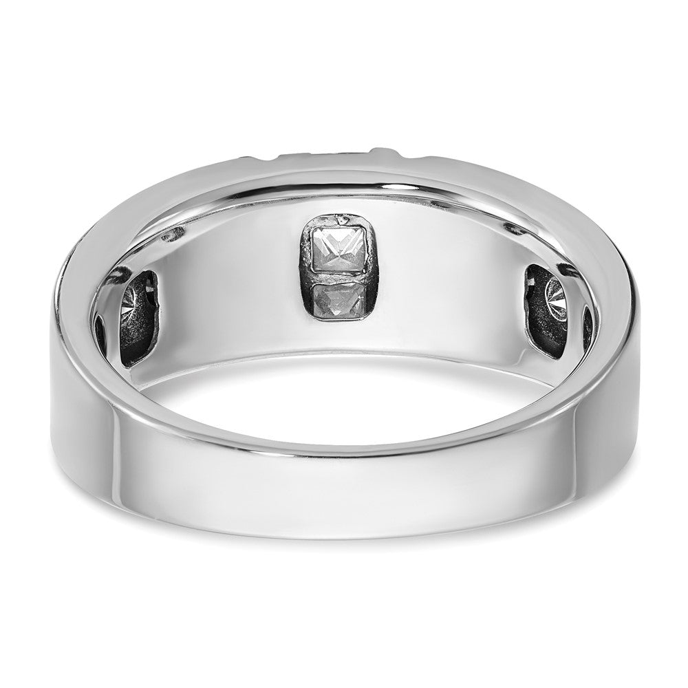 IBGoodman Men's Polished and Grooved Black and 1 Carat AA Quality Diamond Ring - WBC