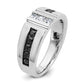 IBGoodman Men's Polished and Grooved Black and 1 Carat AA Quality Diamond Ring - WBC