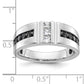 IBGoodman Men's Polished and Grooved Black and 1 Carat AA Quality Diamond Ring - WBC