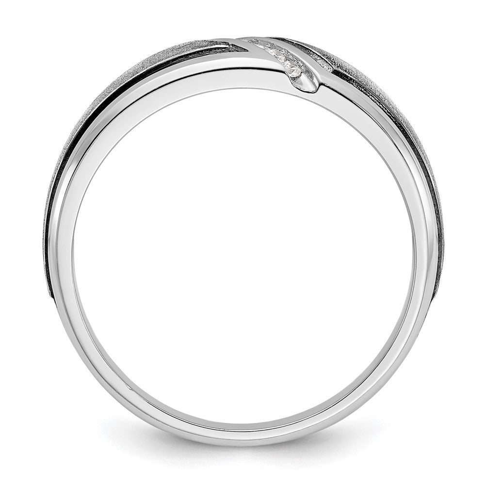 IBGoodman with Black Rhodium Men's Polished and Satin 1/15 Carat AA Quality Diamond Ring - WBC