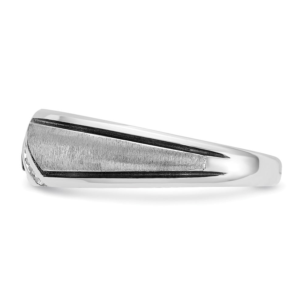 IBGoodman with Black Rhodium Men's Polished and Satin 1/15 Carat AA Quality Diamond Ring - WBC