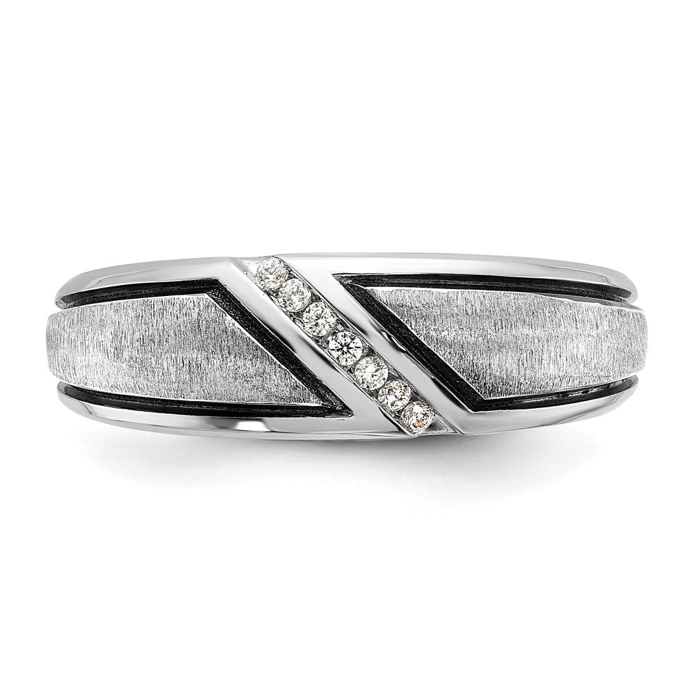 IBGoodman with Black Rhodium Men's Polished and Satin 1/15 Carat AA Quality Diamond Ring - WBC