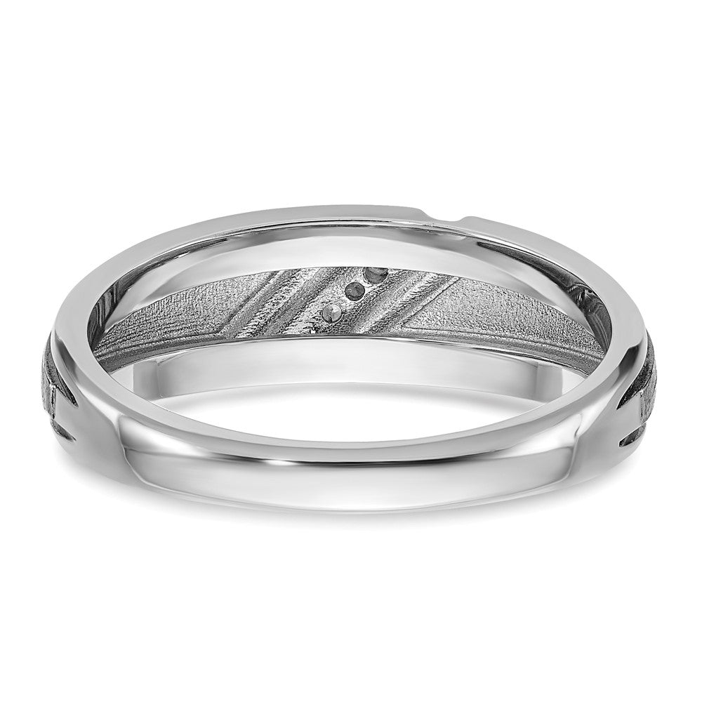 IBGoodman with Black Rhodium Men's Polished and Satin 1/15 Carat AA Quality Diamond Ring - WBC
