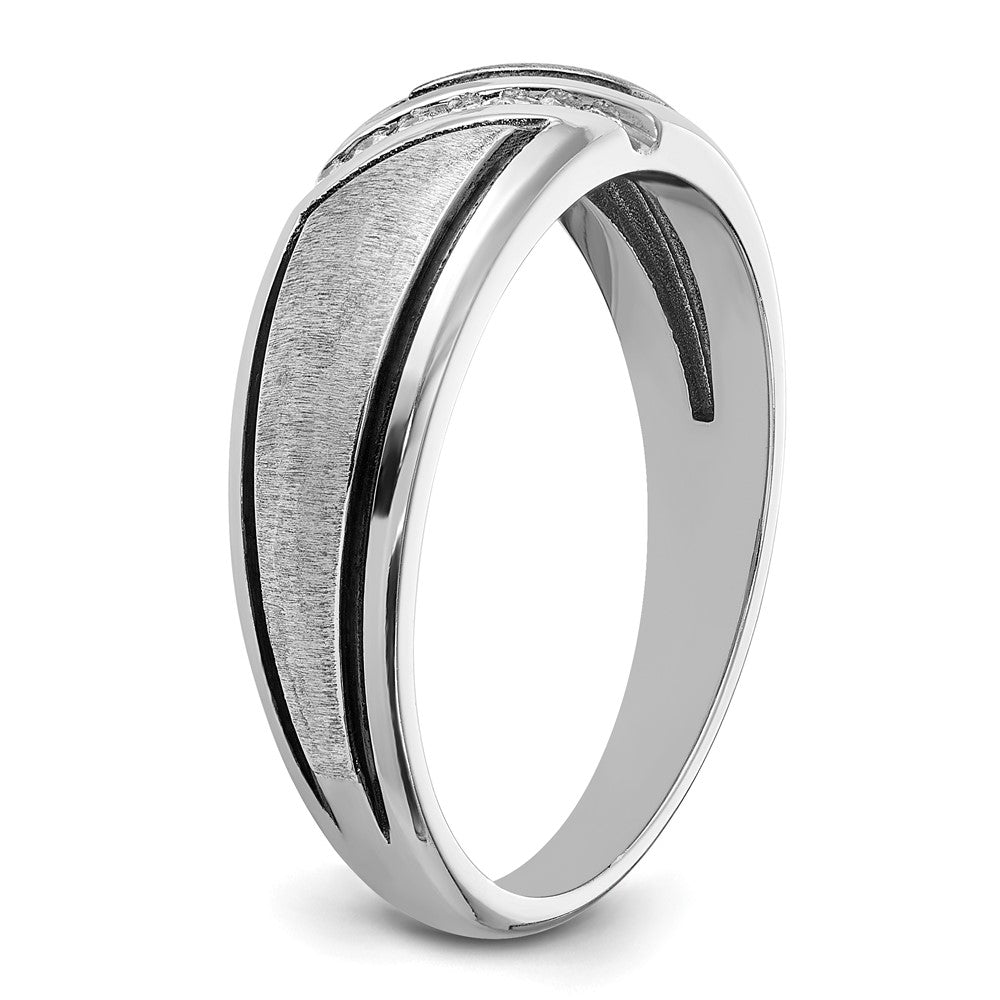 IBGoodman with Black Rhodium Men's Polished and Satin 1/15 Carat AA Quality Diamond Ring - WBC