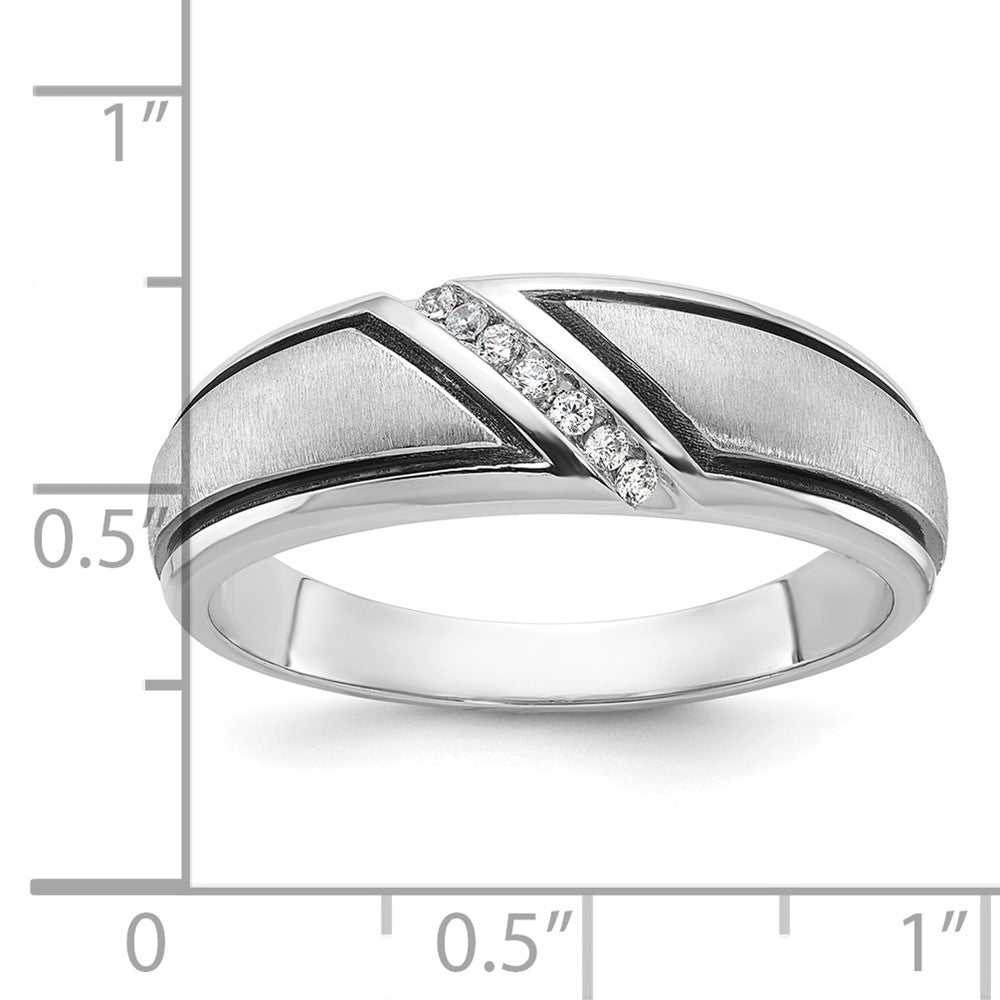 IBGoodman with Black Rhodium Men's Polished and Satin 1/15 Carat AA Quality Diamond Ring - WBC
