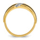 IB Goodman with Black and Rhodium Mens Polished Satin and Grooved 7-Stone 1/20 Carat AA Diamond Ring - WBC