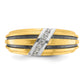 IB Goodman with Black and Rhodium Mens Polished Satin and Grooved 7-Stone 1/20 Carat AA Diamond Ring - WBC