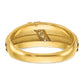 IB Goodman with Black and Rhodium Mens Polished Satin and Grooved 7-Stone 1/20 Carat AA Diamond Ring - WBC