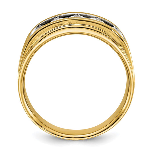 IBGoodman Men's Polished and Brushed 5-Stone 1 Carat AA Quality Diamond Ring - WBC