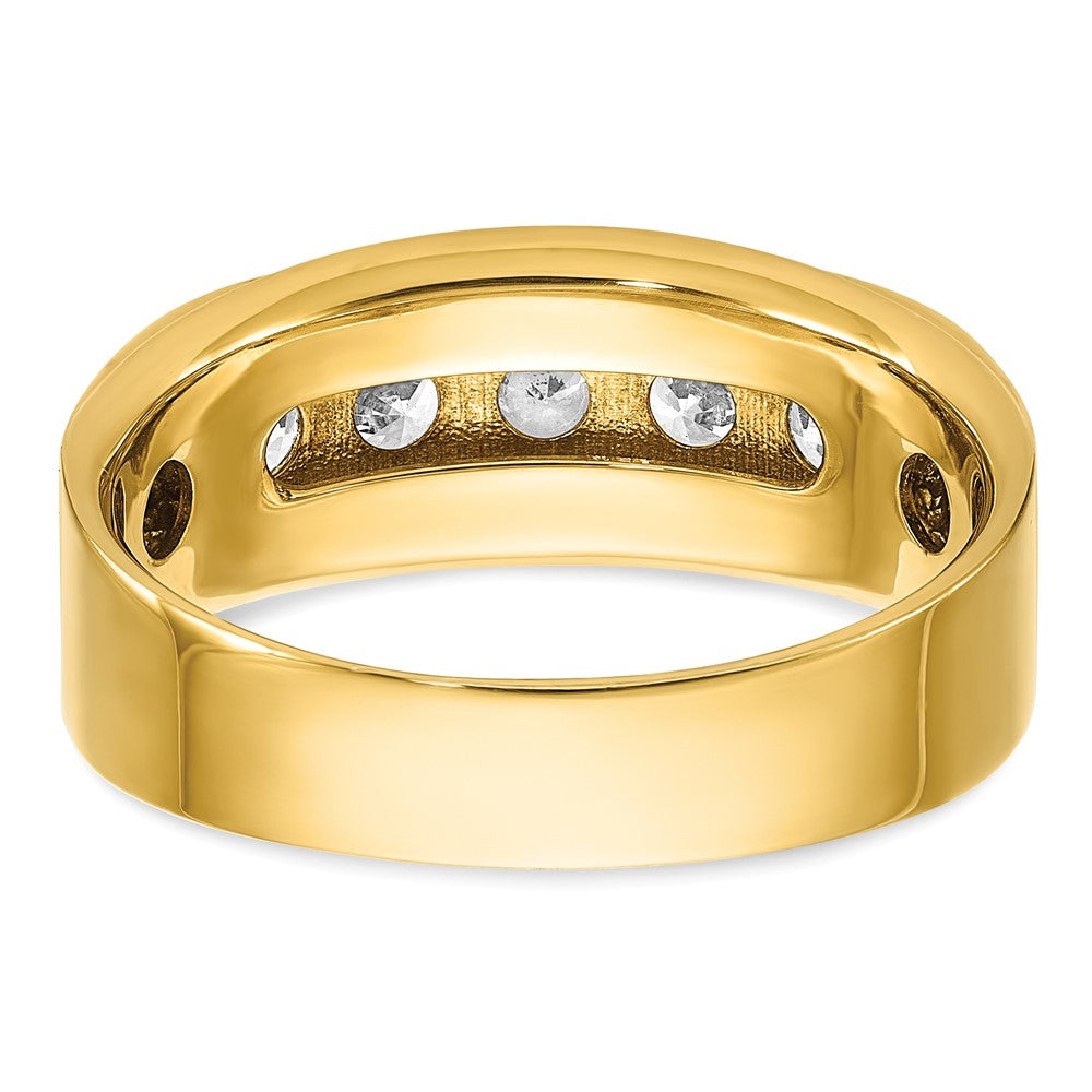 IBGoodman Men's Polished and Brushed 5-Stone 1 Carat AA Quality Diamond Ring - WBC