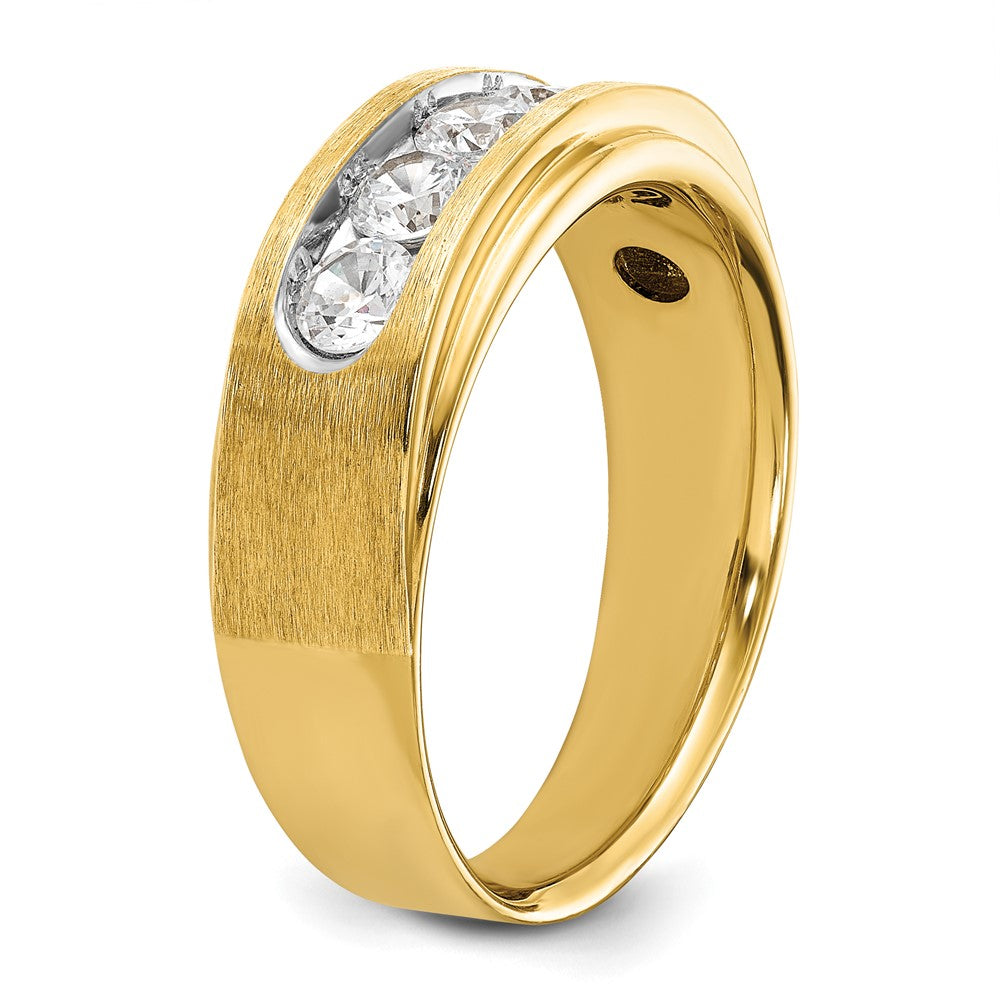 IBGoodman Men's Polished and Brushed 5-Stone 1 Carat AA Quality Diamond Ring - WBC