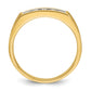 IBGoodman Men's Polished Satin and Grooved 2-Row 5/8 Carat AA Quality Diamond Ring - WBC