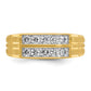 IBGoodman Men's Polished Satin and Grooved 2-Row 5/8 Carat AA Quality Diamond Ring - WBC