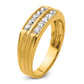 IBGoodman Men's Polished Satin and Grooved 2-Row 5/8 Carat AA Quality Diamond Ring - WBC