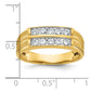 IBGoodman Men's Polished Satin and Grooved 2-Row 5/8 Carat AA Quality Diamond Ring - WBC