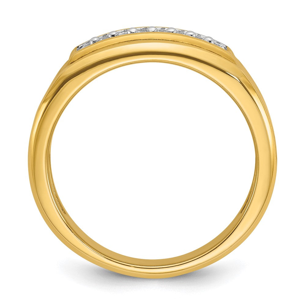 IB Goodman Mens Polished 2-Row 1/3 Carat AA Quality Diamond Ring - WBC